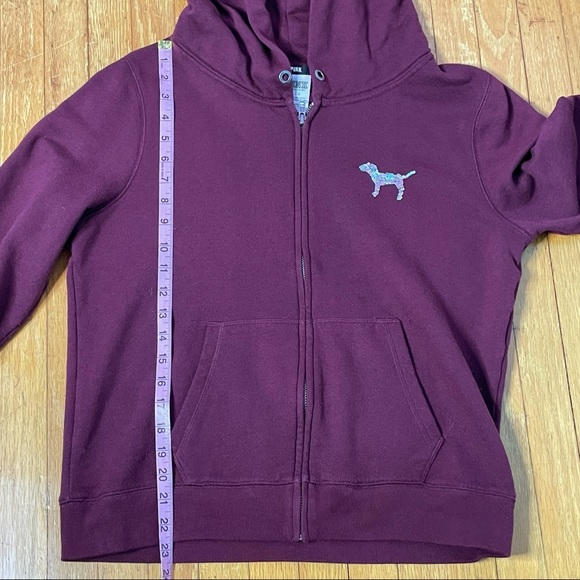 VICTORIA SECRET PINK BURGUNDY SEQUIN LARGE - Picture 3 of 6